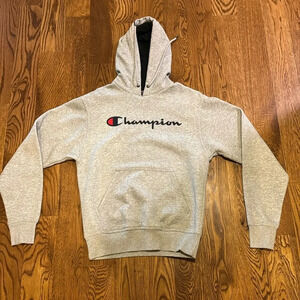 Men Champion Light Grey Hoodie